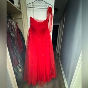 Elegant Red Flower Gown